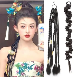 Braids Wig Long Braiding Braid Retro Hairpieces Synthetic Braided Ponytail - Picture 1 of 12