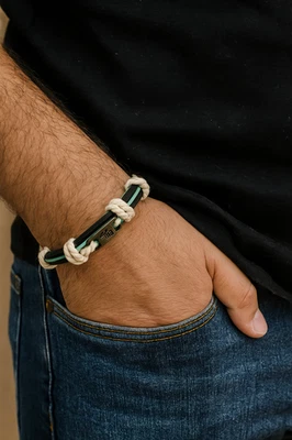 Auténtica pulsera de cuerda náutica Abercrombie & Fitch - pulsera de cuero para hombre Foto 1 de 4