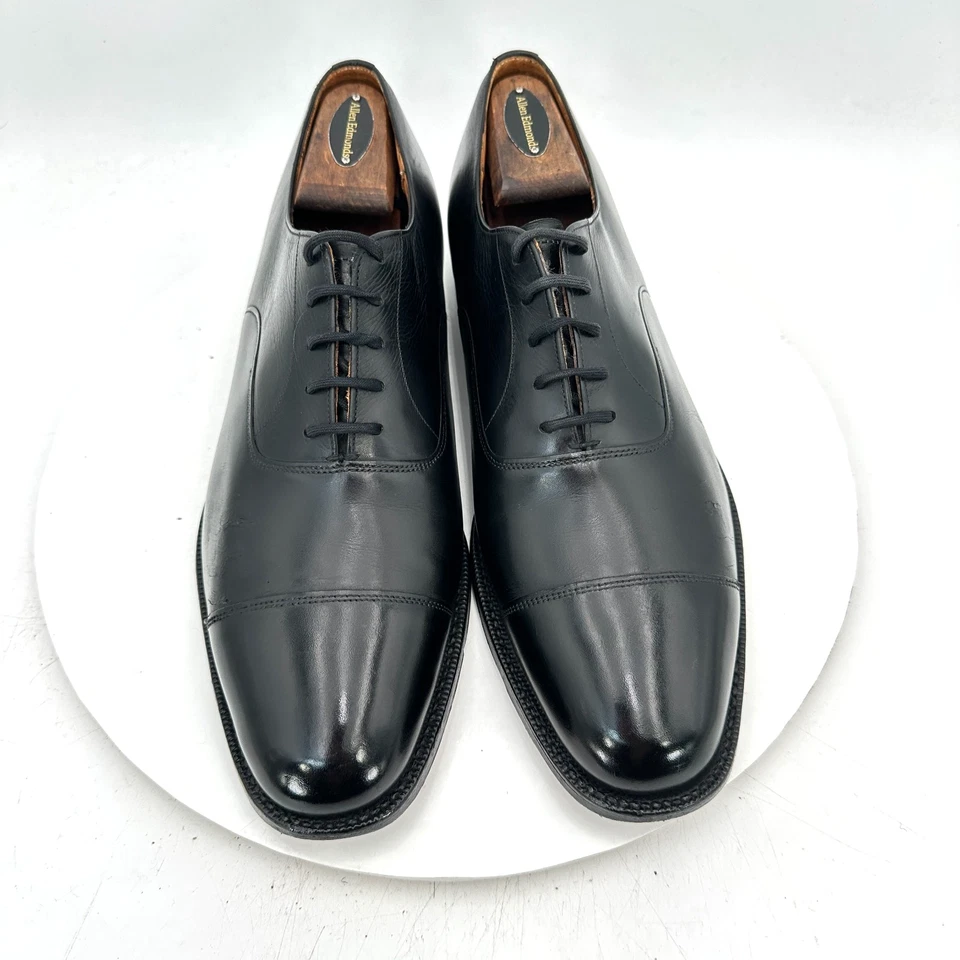 Church's Custom Grade Men UK 8.5 F US 9.5 D Black Leather Cap Toe Oxford Shoes - Image 1 of 4