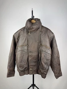 Vintage 90s Retro Avant Garde Leather Biker MOTO Y2K Jacket Men’s S Size - Picture 1 of 23