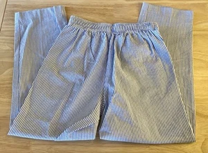 Blue & White Striped Searsucker Dressy Pants Boys Sz. 6 Pull On 19.5” Inseam - Picture 1 of 5