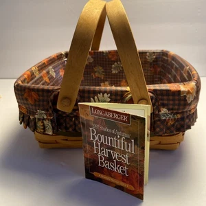 Longaberger 1998 Bountiful Harvest Basket Set+Protector+Liner FALL AUTUMN TABLE - Picture 1 of 14