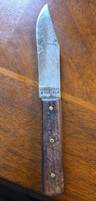 Antiguo cuchillo de carnicero de acero al carbono Crucible Knife Co. de 1920 Foto 1 de 4