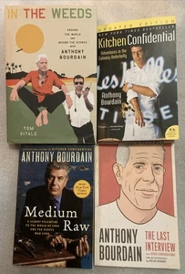 ANTHONY BOURDAIN Lot of 4 Books : KITCHEN CONFIDENTIAL Medium Raw IN THE WEEDS - Picture 1 of 2