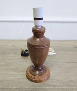 Turned Wooden Lamp Base Mid Century Fully Working  - Picture 1 of 6