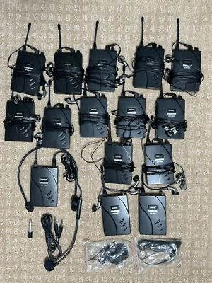 Takstar UHF 938R Wireless Tour Guide System 14 RECEIVERS 1 Transmitter - Image 1 of 4
