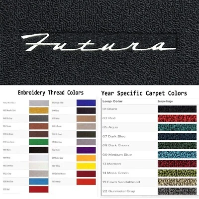 Alfombrillas Ford Falcon Futura personalizadas con logotipo Futura 1966-1969 ACC 4 piezas Foto 1 de 4