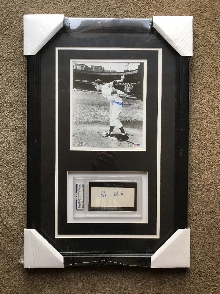 Robin Roberts Autograph Signed Index Card Phillies 8x10 Collage Framed PSA/DNA - Image 1 of 1