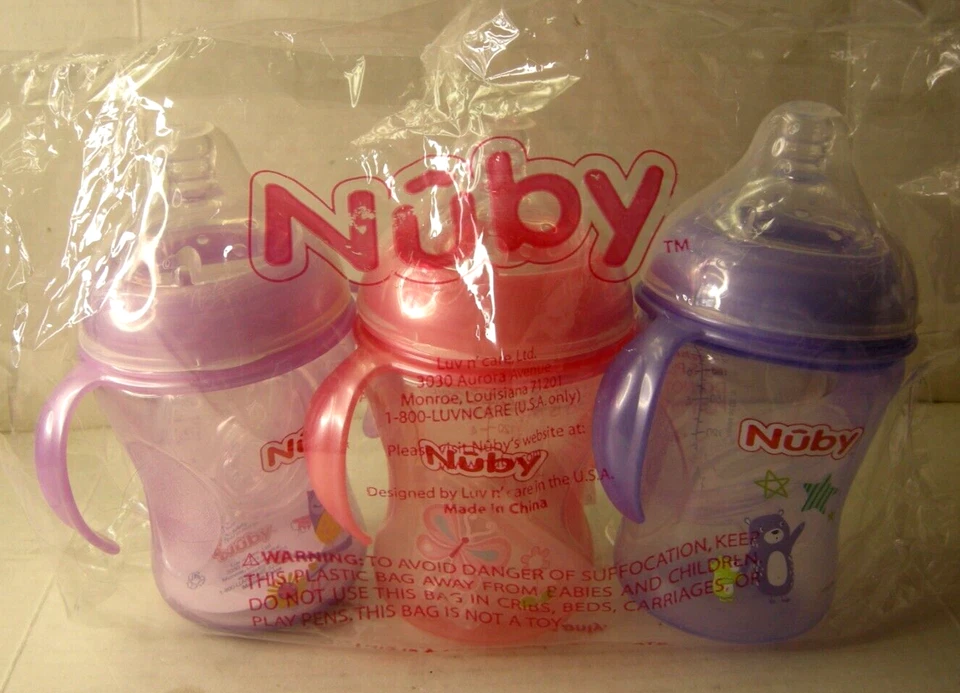 Nuby Natural Touch Infant bottles, 3 Pack, 9 Oz. Each, Combines Breast & Bottle - Image 1 of 1