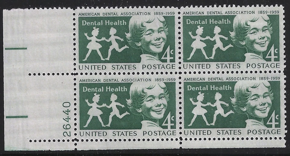 US Scott #1135, Plate Block #26440 1959 Dental Health 4c FVF MNH Lower Left - Image 1 of 1