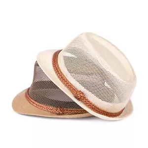 Cappello Fedora Unisex Uomo Donna Trilby Festival Primavera Estate Cappello Sole Berretto UK - Foto 1 di 8
