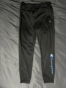 Boys Champion Athletic Jogger Sweatpants Black Logo size XL - FREE SHIP - Picture 1 of 3
