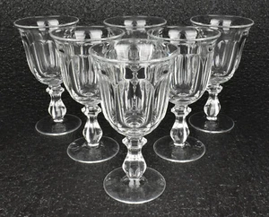 SIX Vintage Heisey COLONIAL CLEAR 8oz Water Goblets 6-1/2" Stem 373-341 - Picture 1 of 10