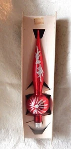 Vintage LANISSA GERMANY  Mercury Glass Tree Topper - Red Silver with Box - Picture 1 of 6