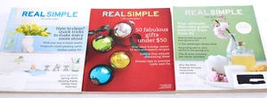Real Simple Magazine Lot 3 Issues 2007 2008 Food Style Cleaning Festive Holidays - Picture 1 of 5