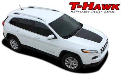 For 2014-2020 Jeep Cherokee T-HAWK Trailhawk Hood 3M Graphics Stripes Decals - Image 1 of 4