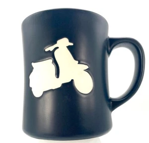 2011 Starbucks Vespa Moped Scooter Matte Black Army Green 16oz Ceramic Mug Cup - Picture 1 of 8
