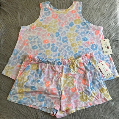 Secret Treasures Leopard Pajama Set Womens Size Medium Multicolored Pajamas Pjs - Image 1 of 4