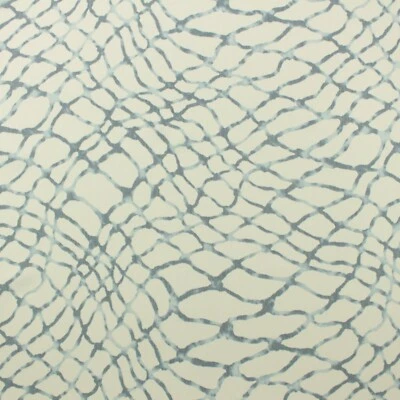 KRAVET WATERPOLO CLOUD FADED BLUE WHITE MODERN GEOMETRIC FABRIC BY THE YARD 54"W - Image 1 of 4