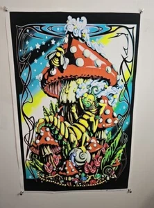 #1834 Mushroom Caterpillar Blacklight Poster Scorpio Posters INC 2002 - Picture 1 of 1