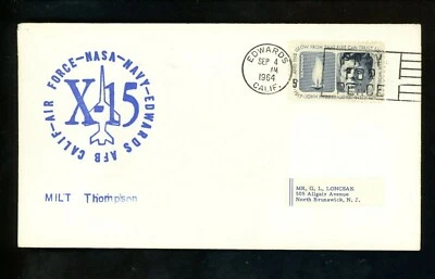 US Space Cover X-15 Test Flight 116 Pilot Thompson Edwards AFB CA 9/4/1964 9/3 ! - Image 1 of 3