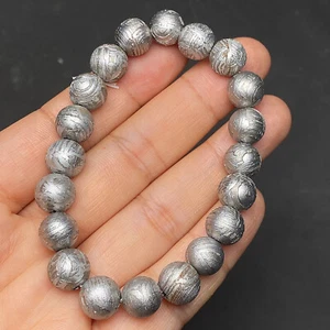 Pulsera de cuentas redondas Aletai meteorito de hierro 71,6 g 10 mm - Imagen 1 de 4