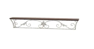 Wand-Konsole antik weiß 90 cm Regal Wandregal Ablage Landhausstil Eisen Vintage - Bild 1 von 2