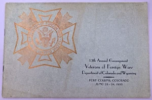 13th Annual Veterans of Foreign Wars Program Book, (Colorado & Wyoming), 1933 - Picture 1 of 3