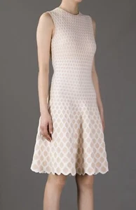 AUTHENTIC ALEXANDER MCQUEEN PINK HONEYCOMB JACQUARD DRESS $2,860 - Picture 1 of 10