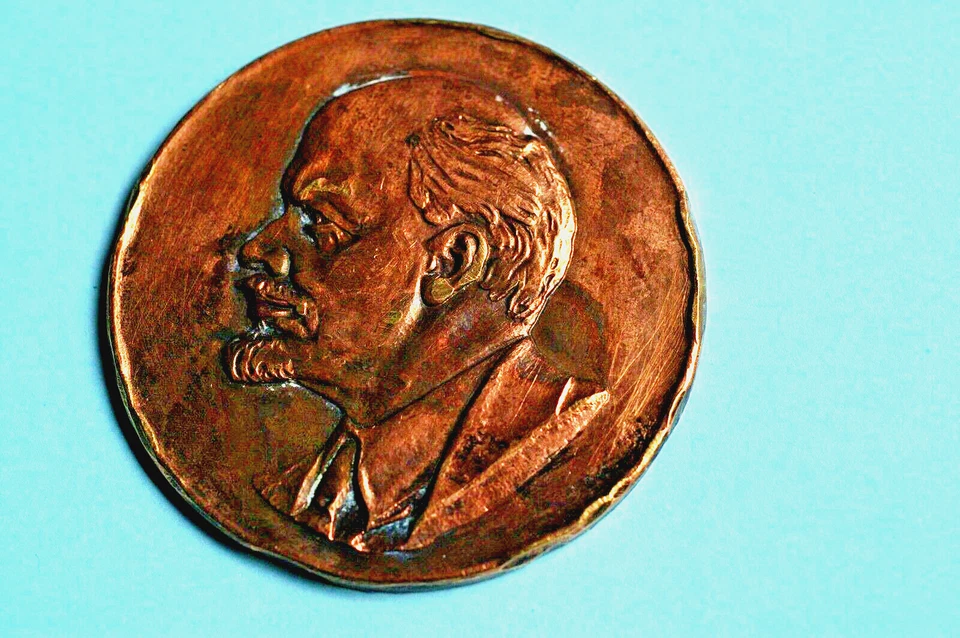 Medaille aus Kupfer, Lenin, 76 Gramm, wohl recht selten! - Bild 1 von 1