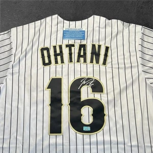 Shohei Ohtani Autogramm signiert Trikot #16 Japan Nadelstreifen Dodgers Hologramm mit Echtheitszertifikat - Bild 1 von 7