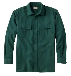 L.L. Camicia uomo Bean in tessuto camoscio vestibilità tradizionale verde intenso; taglia XXL - Foto 1 di 9