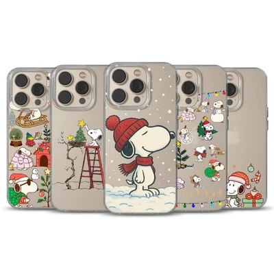 Funda de teléfono transparente Snoopy invierno cacahuetes cubierta de Navidad para iPhone Foto 1 de 4