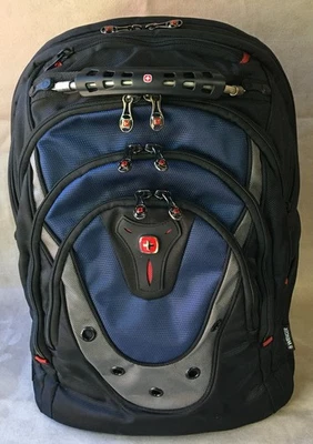 Wenger Swiss Gear Ibex 17-Inch Laptop Backpack Bag Black/Gray/Blue - Image 1 of 4