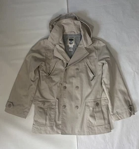 Jacadi Boy’s Double-Breasted 100% Cotton Jacket in Tan 12 Years - Picture 1 of 24