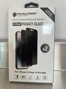 Premium Shieldz Privacy Glas Hart Displayschutz iPhone 15Plus/15ProMax - Bild 1 von 6