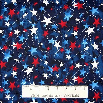 Tela Patriótica - Cinta Estrella Roja Blanca y Azul - Santee Hecha en USA YARDA Foto 1 de 1