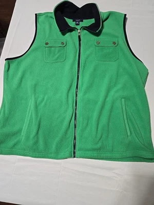 Мужской жилет Chaps Ralph Lauren 3XL с зелеными флисовыми карманами на молнии - Изображение 1 из 4
