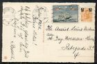 DENMARK 1922, 8ore Ovpt + Christmas seal tied on postcard, VF