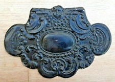 Victorian metal coffin furniture : black painted pressed metal : 5 3/4' 147mm