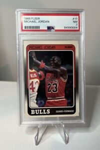 1988 Fleer Basketball Card #17 Michael Jordan Chicago Bulls PSA 7