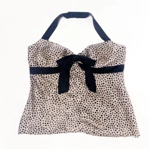Silk halter top 100% silk spotted halter top with ribbon bow and built in cups. - Picture 1 of 4
