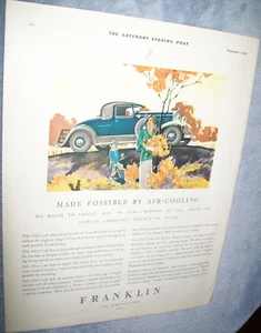 1931 Franklin Cabriolet LRG-MAG Autoanzeige-Syracuse NY-Will Hollingsworth Illustrati - Bild 1 von 1