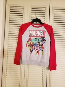 Jumping Beans Boys Sweatshirt Size 12 Softest Fleece Gray / Red Marvel Heroes - Picture 1 of 4