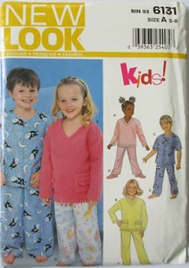 New Look Sewing Pattern #6131, Kids! , Size 3-4-5-6-7-8, Girls' & Boys PJ's - Picture 1 of 2