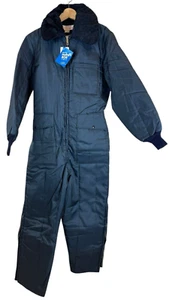 Dupont Dacron Hollofil 808 Cold Storage Overalls Sz M Blue Made USA NWT Full Zip - Picture 1 of 8
