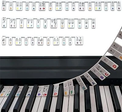 2 Sets 88 Keys Removable Note Labels Silicone Piano Stickers For Beginners Kids - image 1 of 4