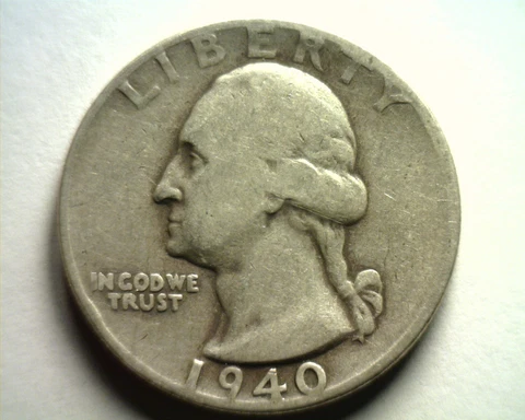 1940-S WASHINGTON QUARTER VERY FINE VF NICE ORIGINAL COIN BOBS COINS FAST SHIP Cover