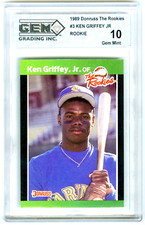 KEN GRIFFEY JR~1989 DONRUSS ROOKIES GEM GRADING (10) GEM-MT GRADED MLB RC CARD#3