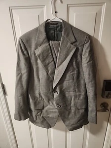 Atwood Tailors Herren Größe 40 L grau kariert Anzug Jacke & Hose 40x27 Handmaß - Bild 1 von 14